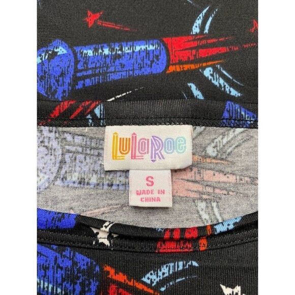 LuLaRoe Julia Fireworks Rocket Patriotic Bodycon‎ Dress Small NEW - Picture 4 of 6
